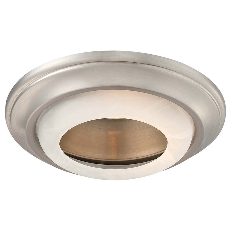 Minka Lavery Paradox 8in 1-Light Recessed Trim | Brushed Nickel and Etched Marble Glass | Hallway & Living Room Accent | 8 x 8 x 2 in | Model 2718-84