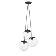 Minka Lavery Auresa 17in 3-Light Pendant | Industrial Coal and Clear Glass | Kitchen Island & Dining Room | 17 x 11 in | Model 2743-66A