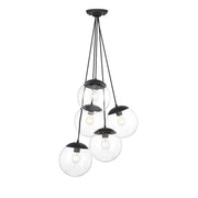 Minka Lavery Auresa 22in 5-Light Pendant | Industrial Coal Metal and Clear Glass | Kitchen Island & Dining Room | 22 x 18 in | Model 2745-66A