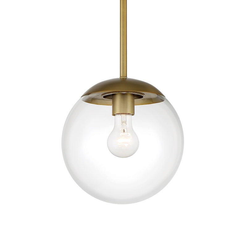 Minka Lavery Auresa 32in 8-Light Pendant | Soft Brass and Clear Glass | Kitchen Island & Dining Room | Model 2748-695