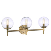 Minka Lavery Auresa 32in 8-Light Pendant | Soft Brass and Clear Glass | Kitchen Island & Dining Room | Model 2748-695