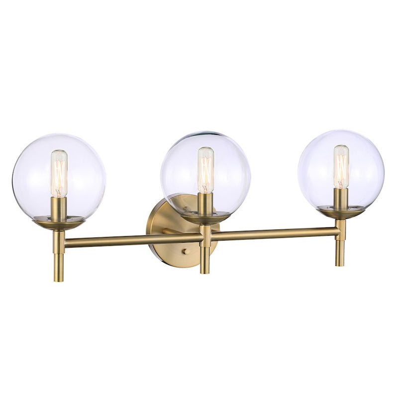 Minka Lavery Auresa 32in 8-Light Pendant | Soft Brass and Clear Glass | Kitchen Island & Dining Room | Model 2748-695