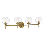 Minka Lavery Auresa 32in 8-Light Pendant | Soft Brass and Clear Glass | Kitchen Island & Dining Room | Model 2748-695