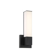 Minka Laver 14in 1-Light LED Wall Sconce | Modern Coal Steel and White Acrylic | Bathroom Vanity & Hallway Accent | 1034 Lumens | Model 2872-66A-L