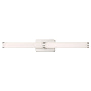 Minka Lavery Salon 14in 1-Light Wall Sconce | Modern Chrome Steel and White Acrylic | Bathroom & Hallway Damp-Rated | Model 2872-77-L