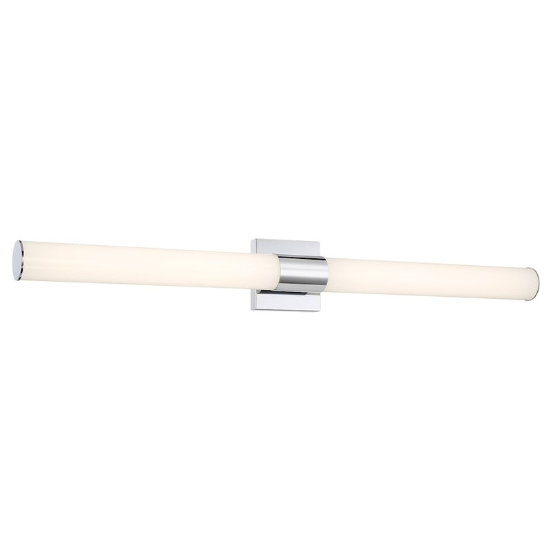 Minka Lavery 36in Round Wall Sconce | Chrome Steel and White Acrylic | Hallway & Entryway Accent | 38 x 5 in, 3.6 in Projection | Model 2875-77-L