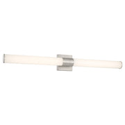 Minka Lavery 36in Round Wall Sconce | Brushed Nickel Steel and White Acrylic | Hallway & Bathroom Accent | 38 x 5 in | Model 2875-84-L