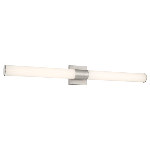 Minka Lavery 36in Round Wall Sconce | Brushed Nickel Steel and White Acrylic | Hallway & Bathroom Accent | 38 x 5 in | Model 2875-84-L