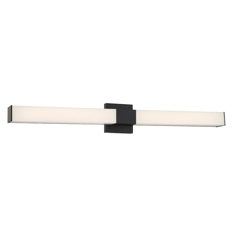 Minka Lavery 38in 1-Light Wall Sconce | Coal Steel and White Acrylic | Hallway & Bathroom Accent | 38 x 5 in | Model 2876-66A-L