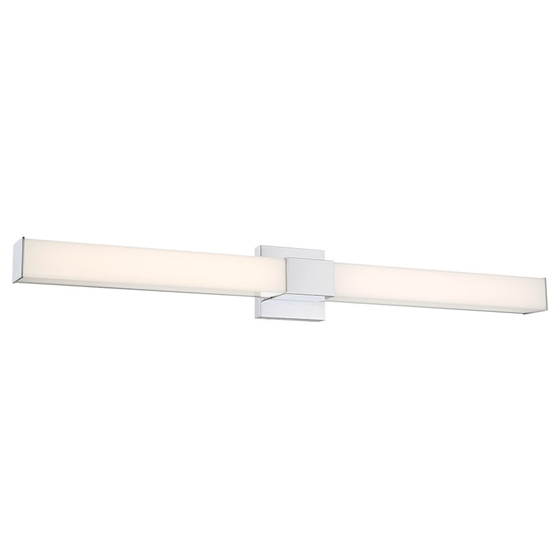 Minka Lavery 38in LED Wall Sconce | Chrome Steel and White Acrylic | Living Room & Bathroom Accent | 38 x 5 x 3.6 in, Dimmable | Model 2876-77-L