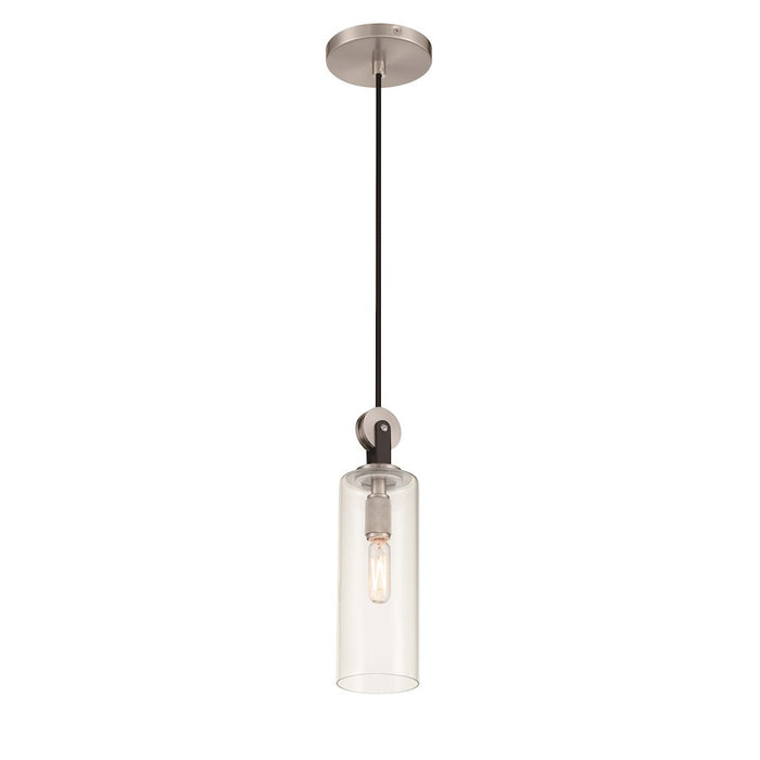 Minka Lavery Pullman Junction 1 Light Mini Pendant, Coal/Nickel/Clear