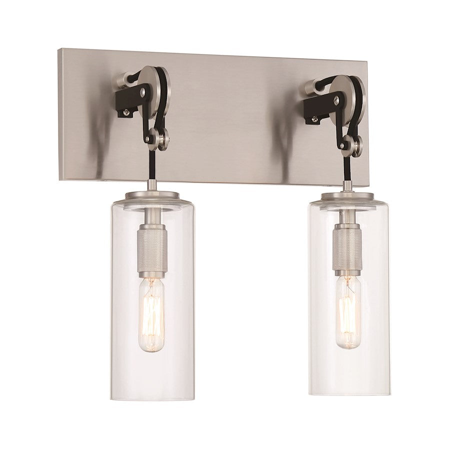 Minka Lavery Pullman Junction 2 Light Bath, Coal/Nickel/Clear