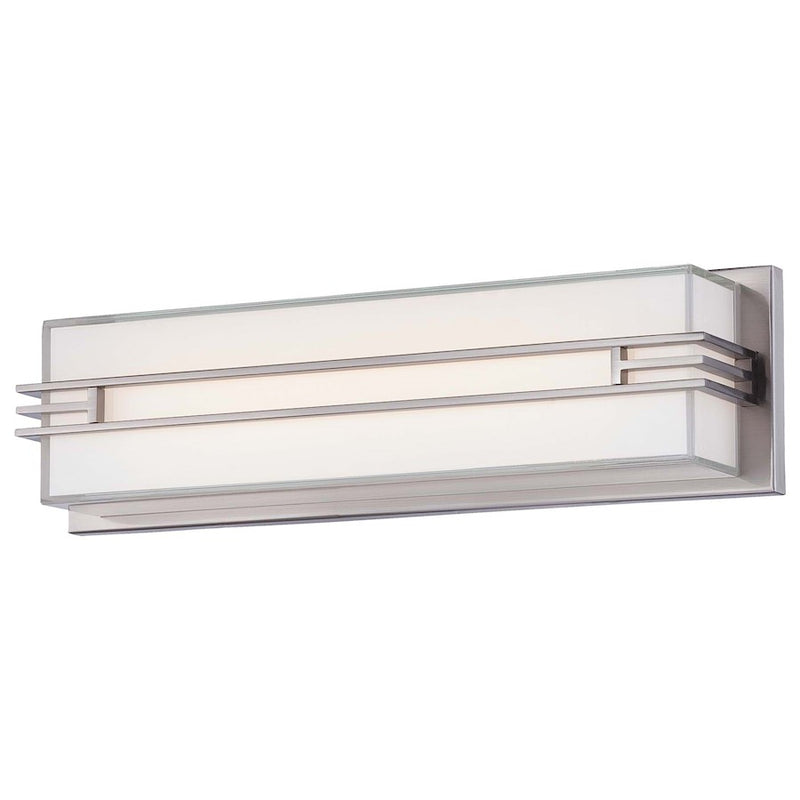 Minka Lavery Level Small 18in LED Bath Vanity Light | Modern Brushed Nickel | Bathroom Vanity | 18 x 5 x 4 in | Model 2942-84-L