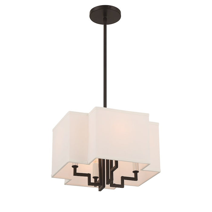 Minka Lavery Upham Estates 4 Light Convertible Pendant/Semi Flush, Coal