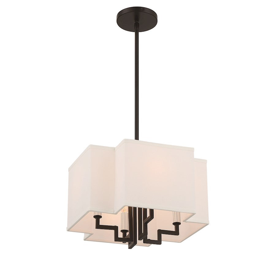 Minka Lavery Upham Estates 4 Light Convertible Pendant/Semi Flush, Coal