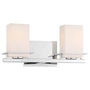 Minka Lavery Tournee 15in 2-Light Bath Vanity Light | Contemporary Chrome and Frosted Glass | Bathroom Vanity | 15 x 6 x 7 in | Model 3002-77