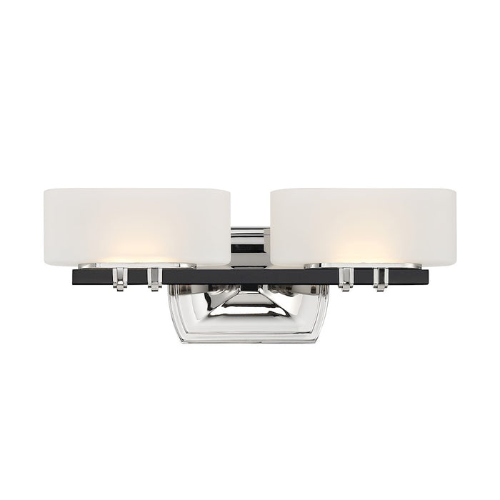 Minka Lavery Drury 2 Light LED Bath Vanity, Coal/Nickel /White