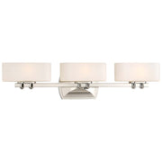 Minka Lavery Drury 3-Light Bath Vanity | Polished Nickel and Etched Opal Glass | Bathroom Vanity Light | 5 x 27 x 6.25 in | Model 3013-613