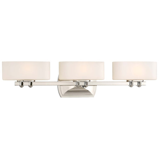 Minka Lavery Drury 3-Light Bath Vanity | Polished Nickel and Etched Opal Glass | Bathroom Vanity Light | 5 x 27 x 6.25 in | Model 3013-613