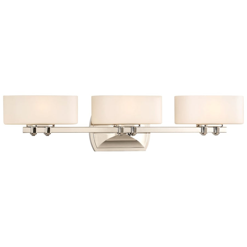 Minka Lavery 3-Light LED Bath Vanity | Transitional Polished Nickel | Bathroom Vanity Light | 26.75 x 5.13 x 6.13 in, Damp Rated | Model 3013-613-L