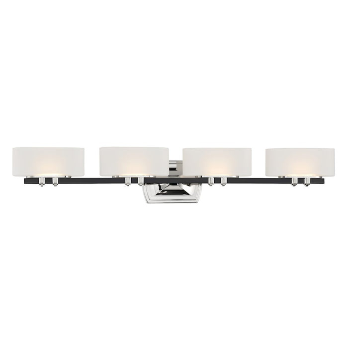 Minka Lavery Drury 4 Light LED Bath Vanity, Coal/Nickel /White
