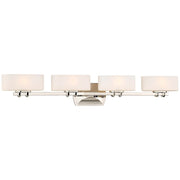 Minka Lavery Drury 36in 4-Light Vanity Light | Traditional Polished Nickel and Etched Opal Glass | Bathroom Vanity | 36 x 5 x 6 in | Model 3014-613