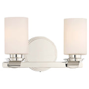 Minka Lavery Arrondir 14in 2-Light Bath Vanity | Traditional Polished Nickel and Etched White Glass | Bathroom Vanity Light | Model 3022-613