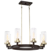 Minka Lavery Ainsley Court 27in 4-Light Pendant | Transitional Aged Kingston Bronze and Clear Glass | Kitchen Island & Dining Room | Model 3048-560