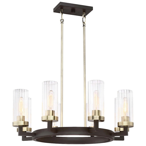 Minka Lavery Ainsley Court 27in 4-Light Pendant | Transitional Aged Kingston Bronze and Clear Glass | Kitchen Island & Dining Room | Model 3048-560