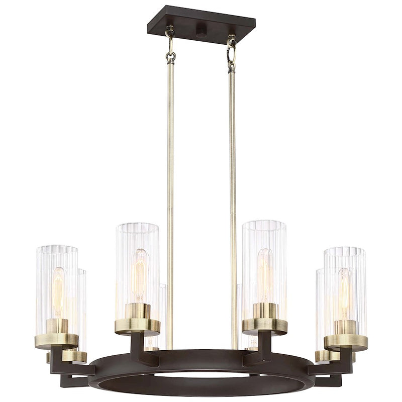 Minka Lavery Ainsley Court 27in 4-Light Pendant | Transitional Aged Kingston Bronze and Clear Glass | Kitchen Island & Dining Room | Model 3048-560