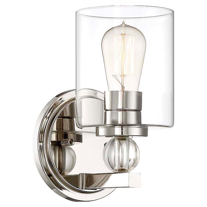 Minka Lavery Studio 5 Bath Pendant | Polished Nickel and Clear Glass | Bathroom Vanity Light | 6 x 6 x 10 in | Model 3071-613
