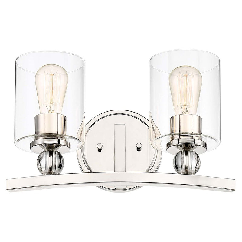 Minka Lavery Studio 16in 5-LED Bath Vanity | Transitional Polished Nickel and Clear Glass | Bathroom Vanity | 15.5 x 15.5 x 9 in | Model 3072-613