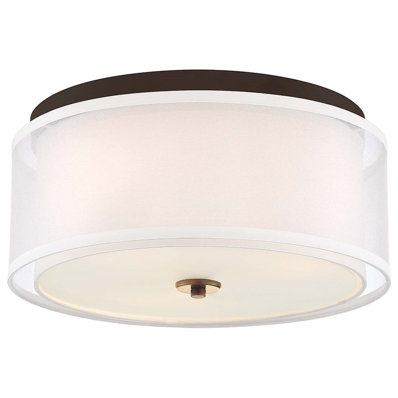 Minka Lavery Studio 16in 1-Light Flush Mount | Transitional Painted Bronze with Natural Brush | Entryway & Hallway | 16 x 16 x 8 in | Model 3078-416