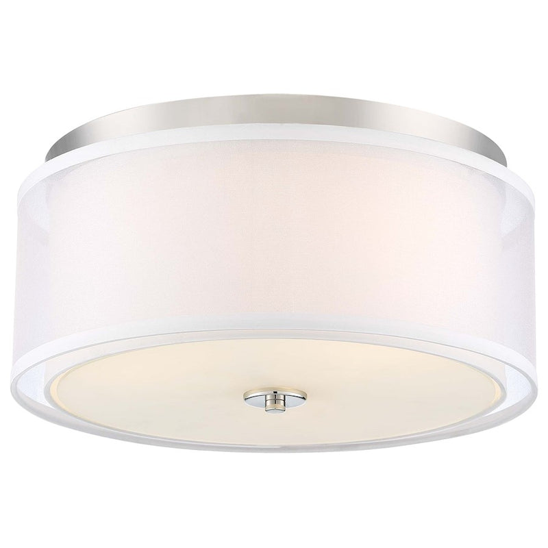 Minka Lavery Studio 5 Flush Mount | Polished Nickel and Clear Glass | Living Room & Bedroom Ceiling Light | Dimmable, 16in W x 8in H | Model 3078-613