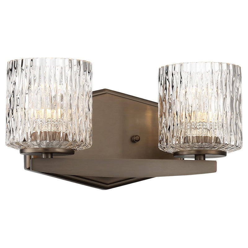 Minka Laver Maginot 12in 2-Light LED Bath Vanity Light | Harvard Court Bronze Transitional | Bathroom Vanity | 12 x 12 x 6 in | Model 3082-281-L