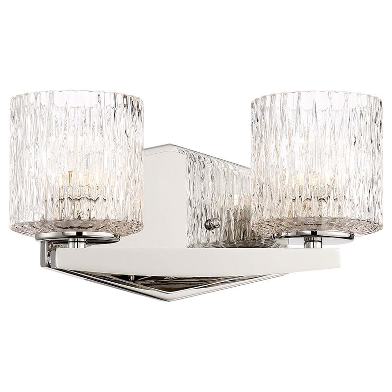 Minka Lavery Maginot 2-Light LED Bath Vanity | Contemporary Polished Nickel and Clear Glass | Bathroom Vanity Light | Model 3082-613-L