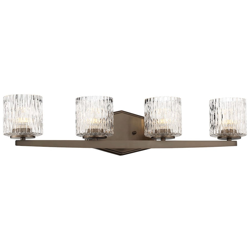 Minka Lavery Maginot 26in 4-Light LED Bath Vanity | Transitional Harvard Court Bronze | Bathroom Vanity | 26 x 26 x 6 in | Model 3084-281-L