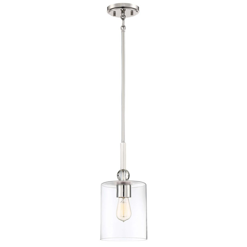 Minka Lavery Studio 5 Mini Pendant | Transitional Polished Nickel and Clear Glass | Kitchen Island & Dining Room Accent | 14 in H | Model 3089-613