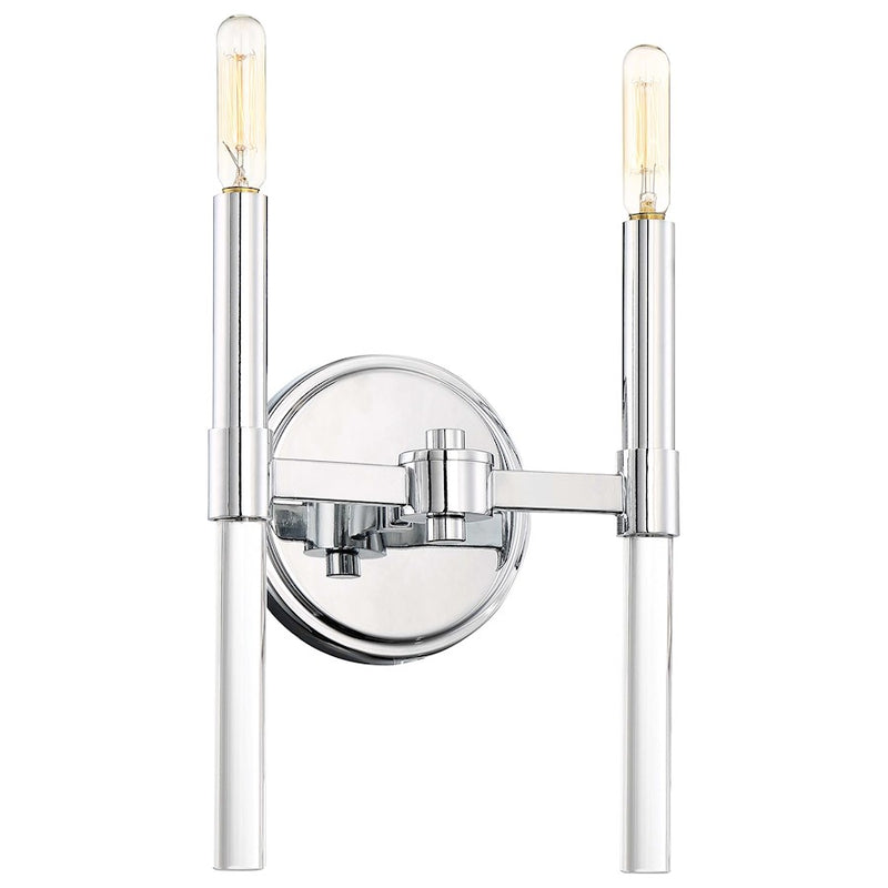 Minka Lavery Pillar 1-Light Wall Sconce | Modern Chrome Metal | Hallway & Bedroom Accent Light | 8 x 8 x 10 in | Model 3092-77