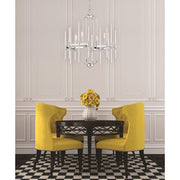 Minka Lavery Pillar 22in 4-Light Chandelier | Chrome with Vintage Style Bulbs | Dining Room & Living Room | 22 x 22 x 28 in | Model 3094-77