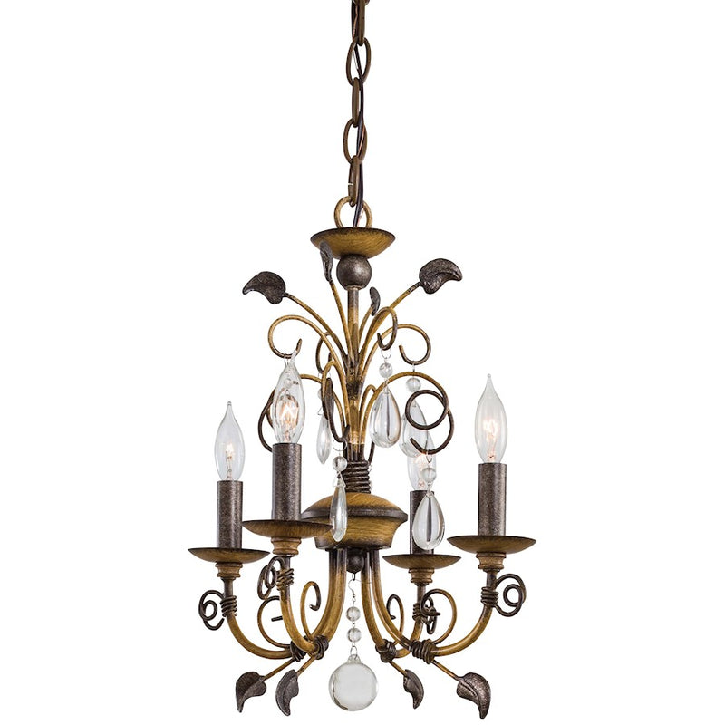Minka Lavery Belcaro Walnut 4-Light Mini Chandelier | Traditional Walnut Finish | Dining Room & Entryway | 12.5 x 12.5 x 16 in | Model 3127-126