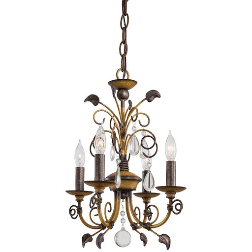Minka Lavery Belcaro Walnut 4-Light Mini Chandelier | Traditional Walnut Finish | Dining Room & Entryway | 12.5 x 12.5 x 16 in | Model 3127-126