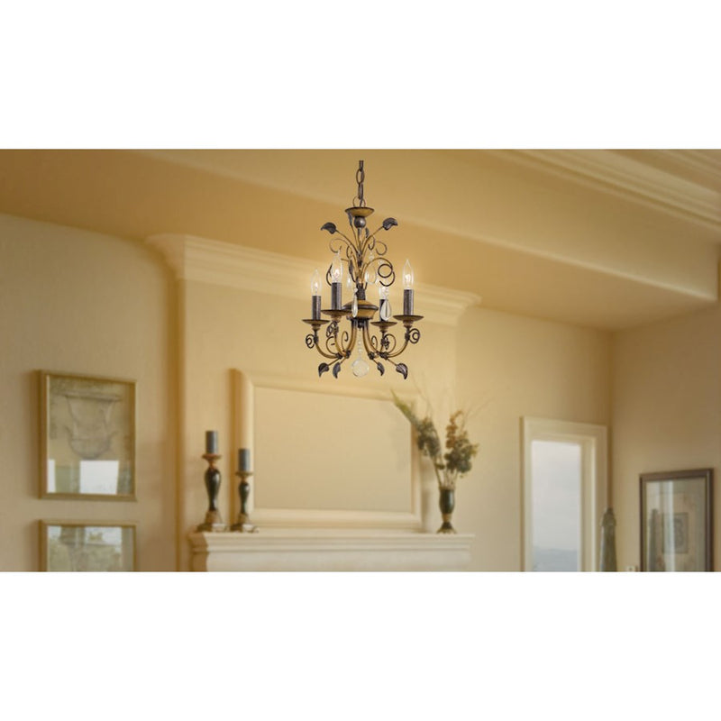 Minka Lavery Belcaro Walnut 4-Light Mini Chandelier | Traditional Walnut Finish | Dining Room & Entryway | 12.5 x 12.5 x 16 in | Model 3127-126