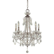 Minka Lavery 5-Light Mini Chandelier | Traditional Distressed Silver | Dining Room & Foyer | 18 x 18 x 26 in | Model 3134-207