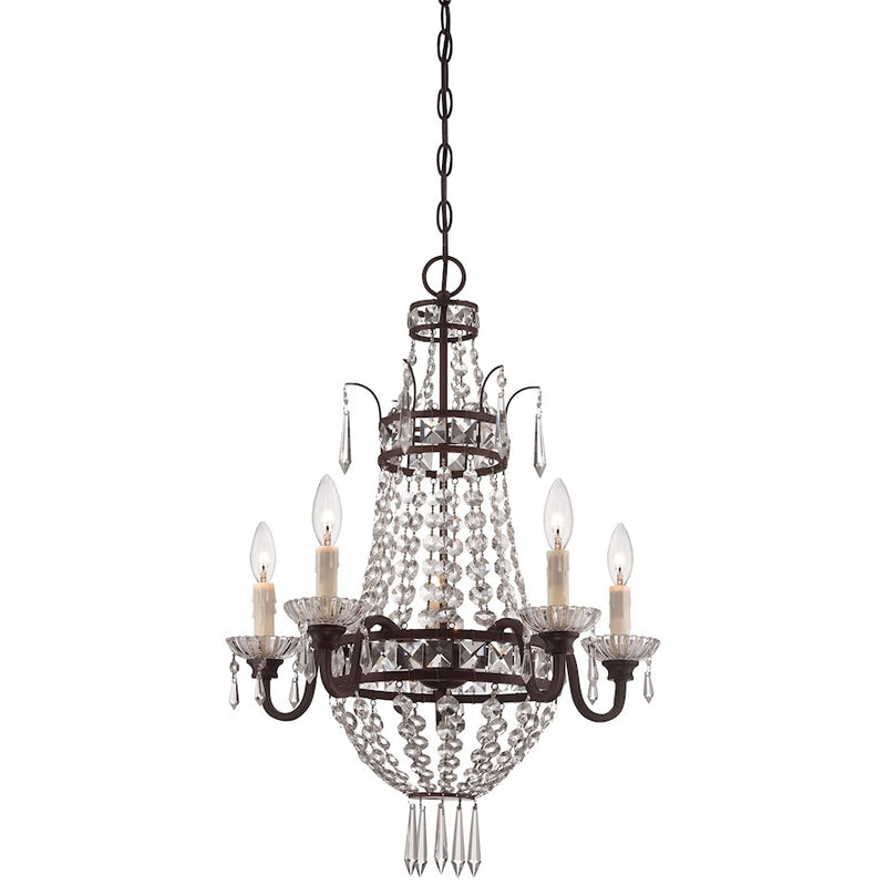 Minka Lavery 5-Light Mini Chandelier | Traditional Deep Lathan Bronze | Dining Room & Foyer | 20 x 20 x 28 in | Model 3136-167B