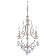 Minka Lavery 3-Light Mini Chandelier | Traditional Provencal Blanc | Dining Room & Foyer | 13.5 x 13.5 x 22 in | Model 3137-648