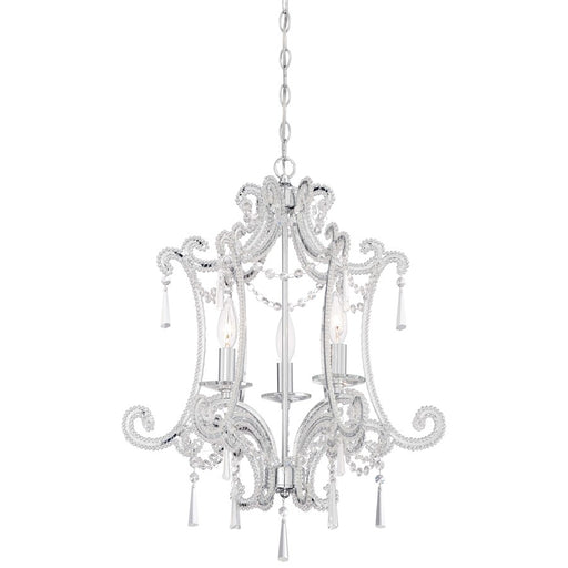 Minka Lavery 3-Light 19in Mini Chandelier | Traditional Chrome | Dining Room & Kitchen Island | 19 x 19 x 23 in | Model 3152-77