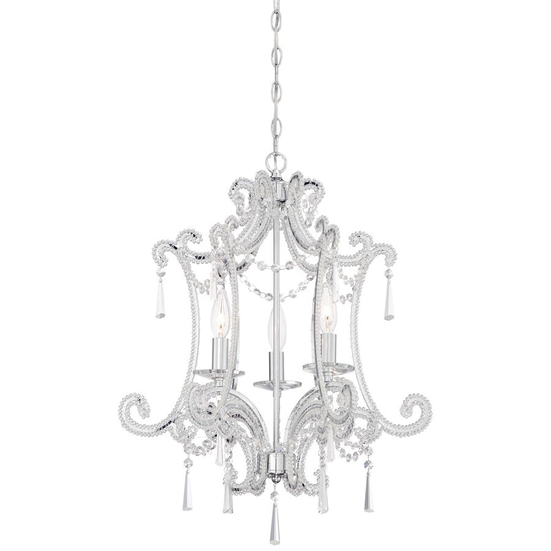 Minka Lavery 3-Light 19in Mini Chandelier | Traditional Chrome | Dining Room & Kitchen Island | 19 x 19 x 23 in | Model 3152-77