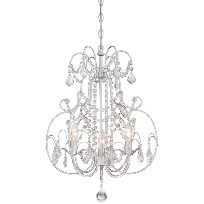 Minka Lavery Vintage Silver 3-Light Mini Chandelier | Traditional Vintage Silver Finish | Dining Room & Entryway | Model 3153-599