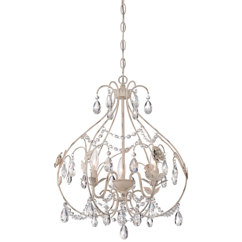 Minka Lavery Provencal Blanc 3-Light Mini Chandelier | Traditional Provencal Blanc Finish | Dining Room & Kitchen Island | Model 3154-648